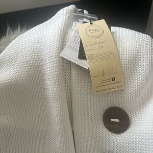 Pure White Knit Cardigan with Button Detail